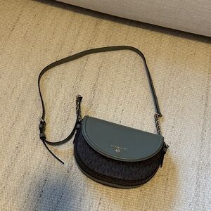 Michael Kors Olive and Dark Brown Crossbody Bag